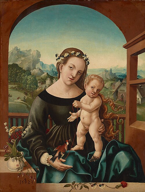 Mary with Child and Goldfinch 1523, 1523, Jörg Breu the Elder