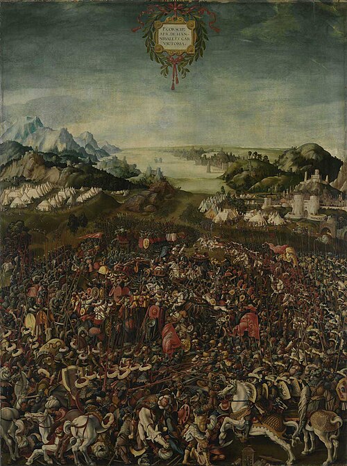 Historienzyklus: Der Sieg des P. Cornelius Scipio über Hannibal in der Schlacht bei Zama, 1530, Jörg Breu the Elder