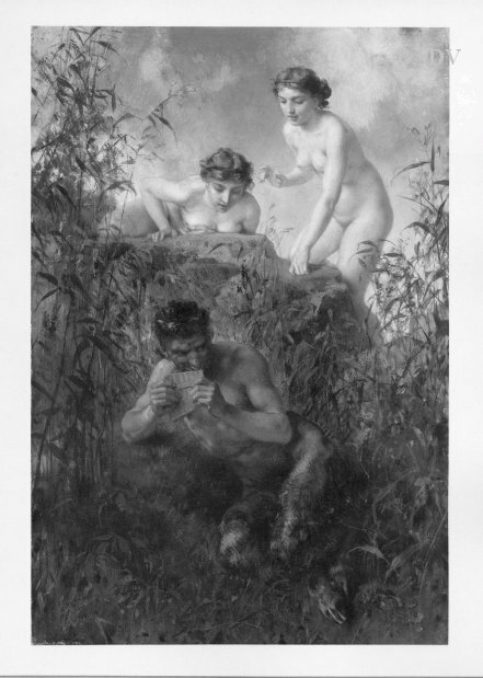 Zwei Nymphen und Satyr, 1866, Ludwig Knaus