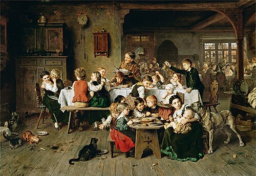 A children's party (the children's table), 1868, Ludwig Knaus