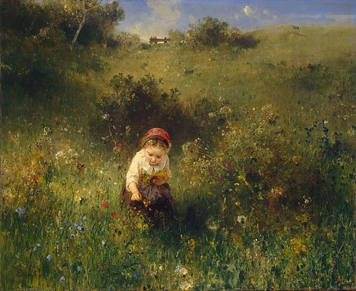 Girl in a Field, 1857, Ludwig Knaus
