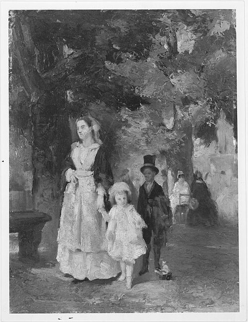 Spaziergang in den Tuilerien, 1855, Ludwig Knaus