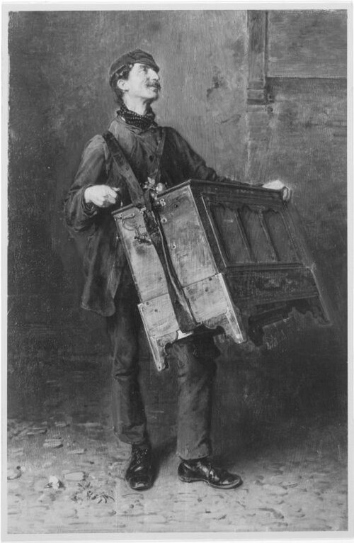 Der Leierkastenmann, 1869, Ludwig Knaus
