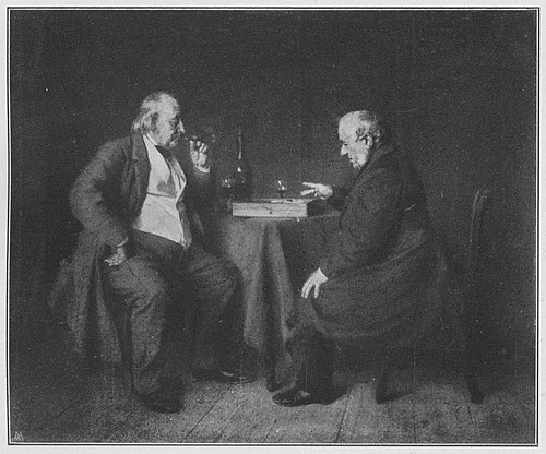 Damebrettspiel / Die Damebrettspieler (Vater und Schwiegervater des Künstlers), 1862, Ludwig Knaus