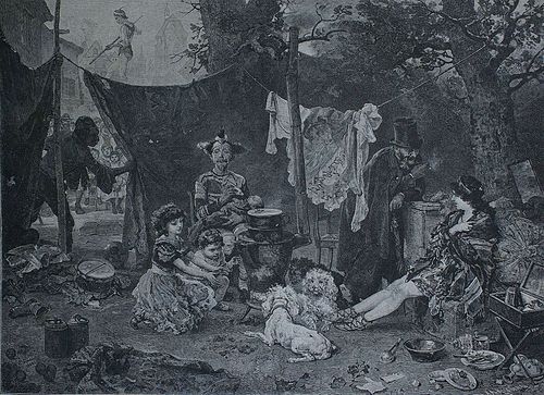 Behind the curtain, 1880, Ludwig Knaus