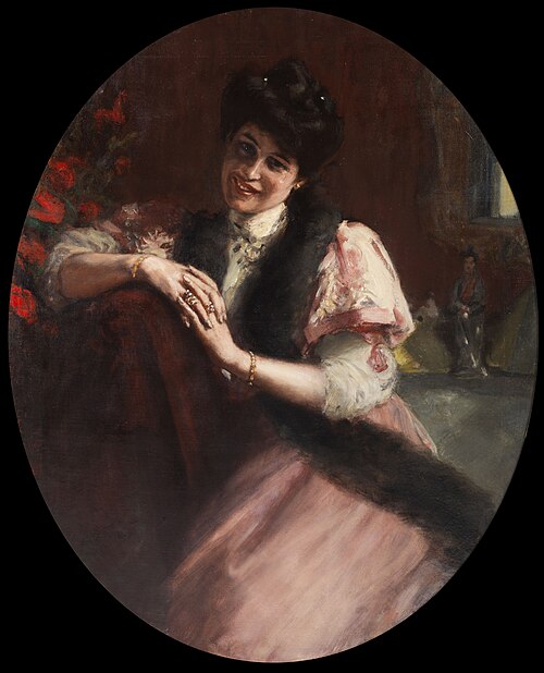 Bildnis einer Dame mit Pelzstola, 1907, Albert von Keller