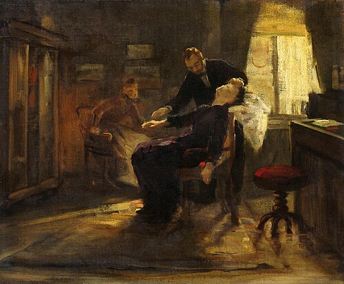 Hypnose bei Schrenck-Notzing, 1885, Albert von Keller