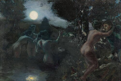 Mondnacht / Versuchung, 1893, Albert von Keller