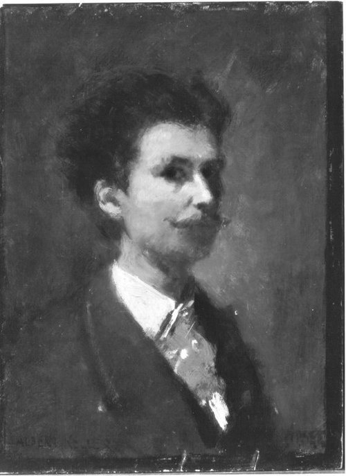 Self portrait of Albert von Keller as a young man, 1880, Albert von Keller