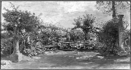 Gartenbank aus der Villa Wolkonsky in Rom, 1885, Albert von Keller