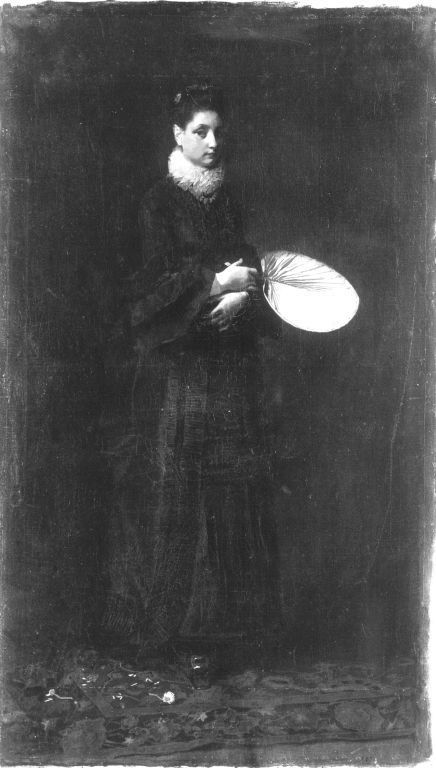 Bildnis einer stehenden Dame mit Fächer, 1871, Albert von Keller