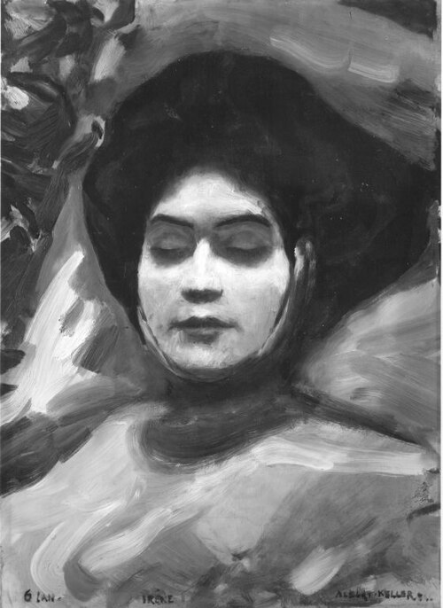 Irene von Keller auf dem Totenbett, 1907, Albert von Keller