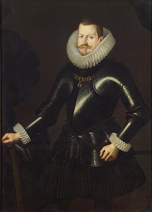 Rey Felipe III de España (1578-1621), retrato con armadura, 1617, Andrés López Polanco