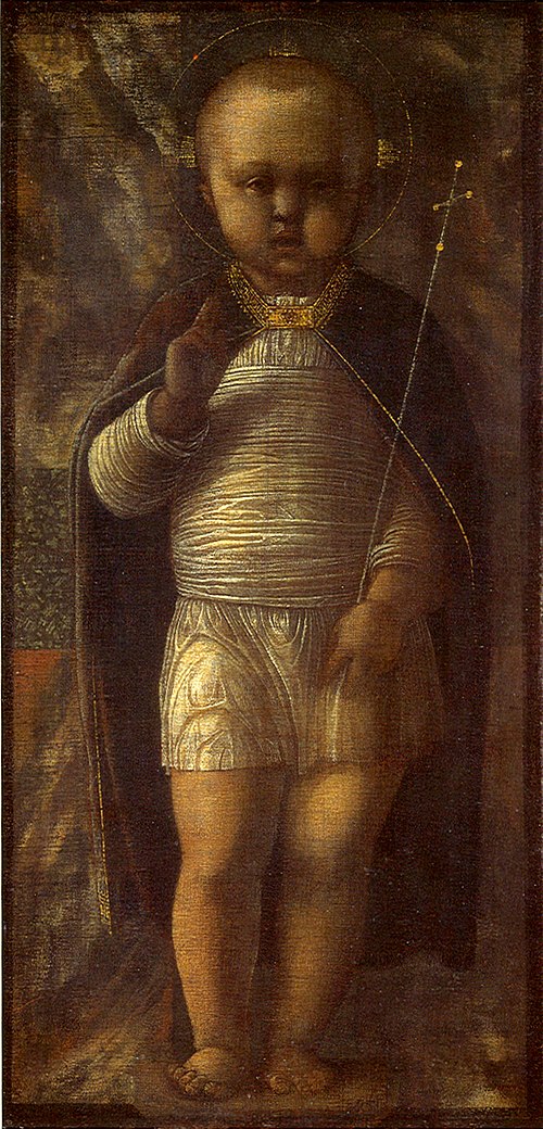 Gesù bambino benedicente, 1455, Andrea Mantegna