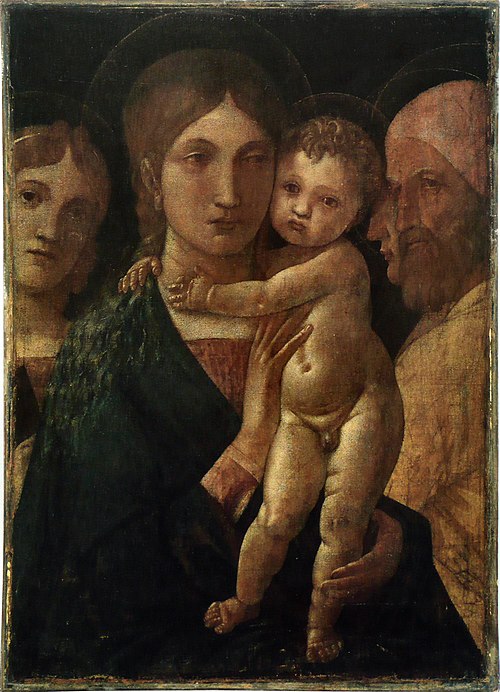 Vierge à l'Enfant avec trois saints, 1490, Andrea Mantegna