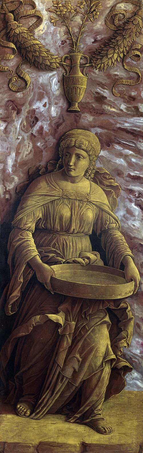 The Vestal Virgin Tuccia with a sieve, 1495, Andrea Mantegna