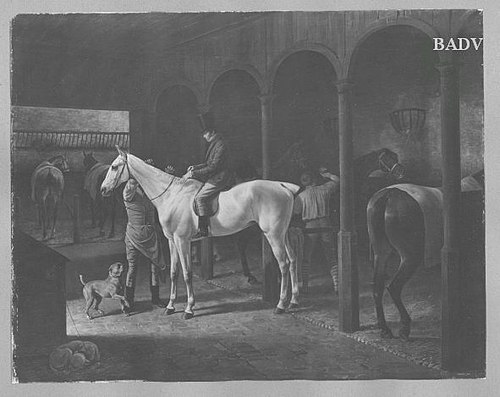 Horse-stable, gentleman in horse-back, 1831, Franz Krüger