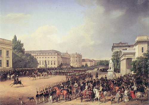 Parade on Opernplatz, 1827, Franz Krüger