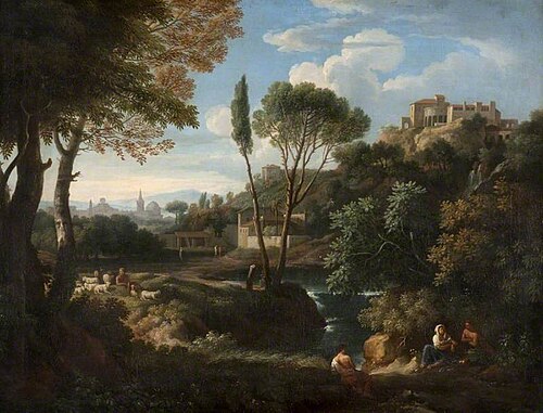 Landscape with a Waterfall and Buildings, 1700, Jan Frans van Bloemen