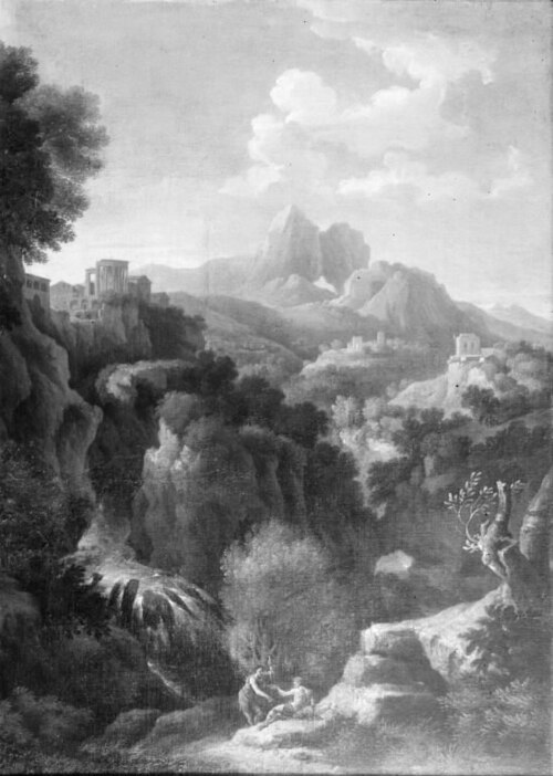 Landscape with the Temple of Sibyl in Tivoli, 1713, Jan Frans van Bloemen