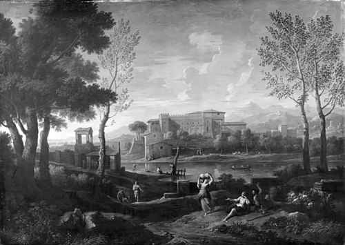 Roman Landscape with the Tiber and the Casino Belvedere, 1742, Jan Frans van Bloemen