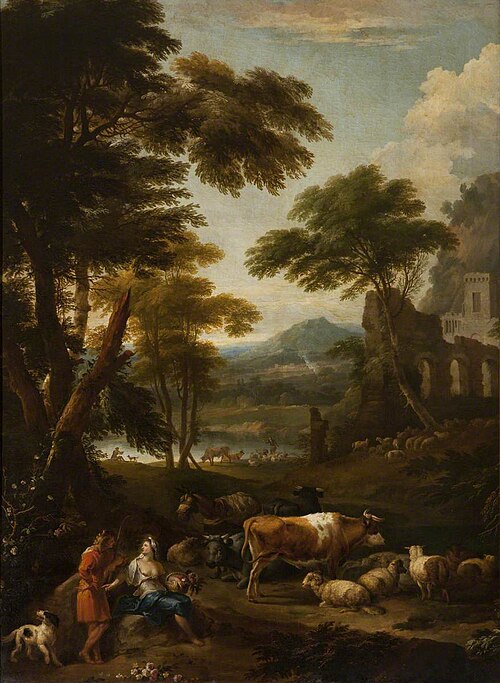 A Wooded Landscape with Figures, 1725, Jan Frans van Bloemen