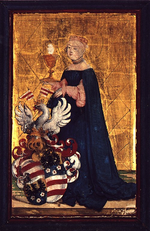 Heilige Barbara mit dem Wappen der Gräfin von Wertheim-Breuberg, 1531, Maître de Meßkirch
