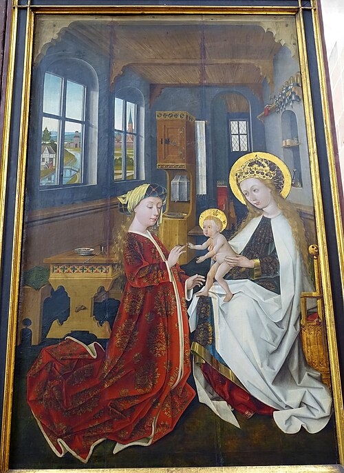 Landauer Altar: Mystic marriage of Saint Catherine, 1465, Hans Pleydenwurff