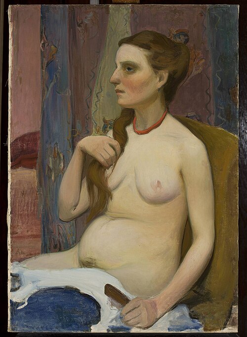 Nude of a woman combing her hair, 1909, Władysław Ślewiński