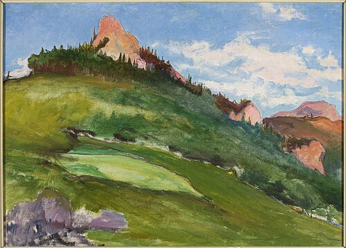 Landscape with pink mountain peaks, 1906, Władysław Ślewiński