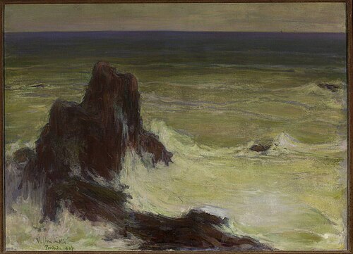 Sea with a solitary rock, 1907, Władysław Ślewiński