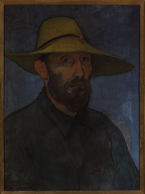 Self-portrait in a straw hat., 1894, Władysław Ślewiński