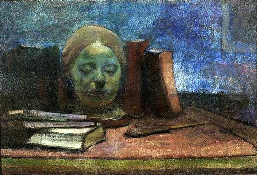 Mask and books., 1897, Władysław Ślewiński