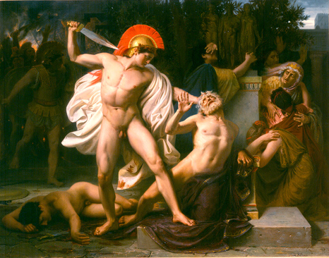La Mort de Priam, 1861, Léon Perrault