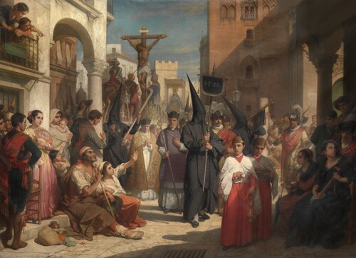 Good Friday Procession in Seville, 1885, Nicaise de Keyser