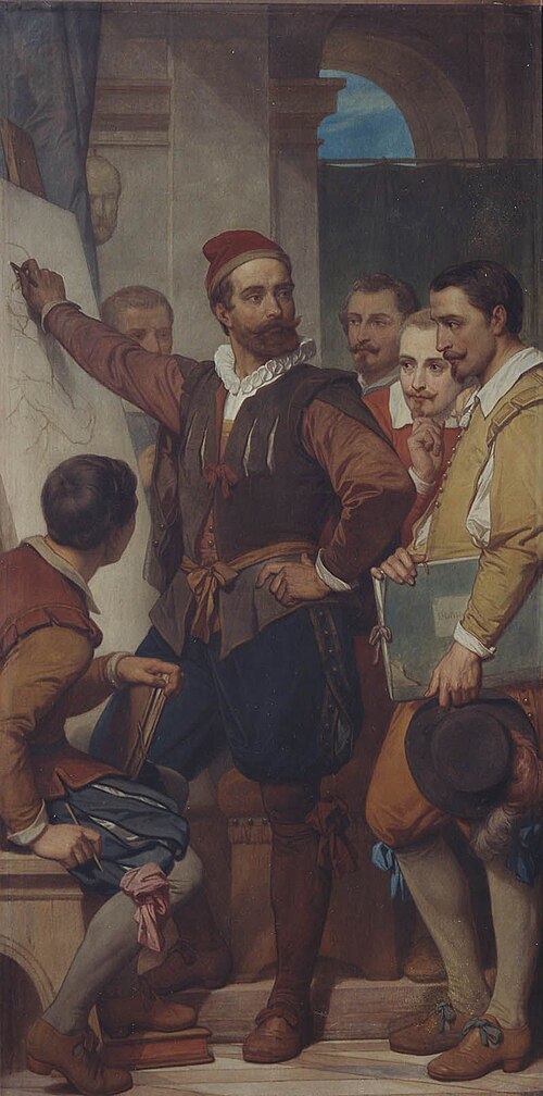 The Painter Denys Calvaert in Bologna, 1866, Nicaise de Keyser
