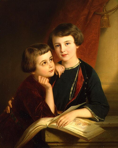 Portrait of Duke A.M. Gorchakov's Sons, 1848, Nicaise de Keyser
