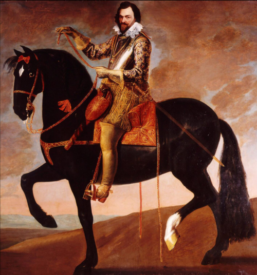 Equestrian portrait of Philips Willem van Oranje-Nassau (1554-1618), 1647, Anselm van Hulle