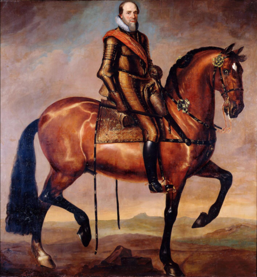 Equestrian portrait of Maurits van Oranje-Nassau (1567-1625), 1647, Anselm van Hulle