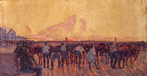 Tending the Horses, 1916, Anselmo Bucci
