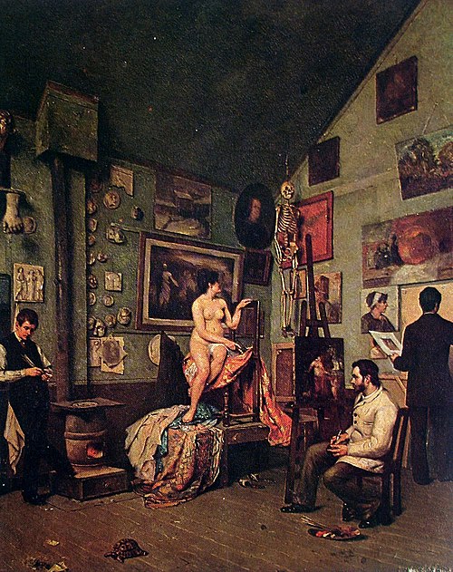 Atelier à Paris, 1880, José Ferraz de Almeida Júnior