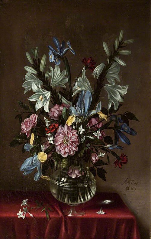 Still Life with Vase of Flowers, 1650, Antonio Ponce