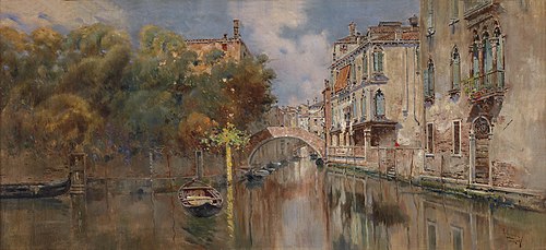 Vue d'un canal à Venise, 1937, Antonio María de Reyna Manescau