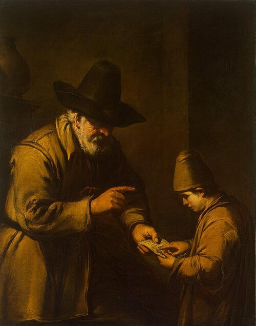 Old Man Teaching a Boy to Read, 1640, Antonio de Puga