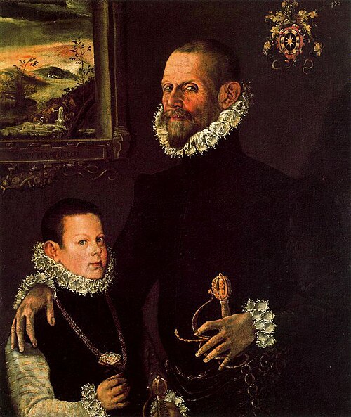 Retrato de caballero con su hijo, 1600, Antonio Pizarro