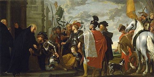 Saint Benedict receiving Totila, King of the Ostrogoths, 1633, Gaspard de Crayer