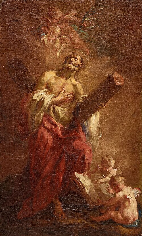 Der Apostel Andreas mit dem Kreuz, 1775, Martin Johann Schmidt