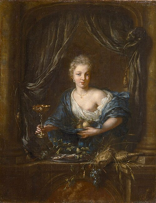 Mädchen mit Pokal am Fenster, 1714, Ottmar Elliger