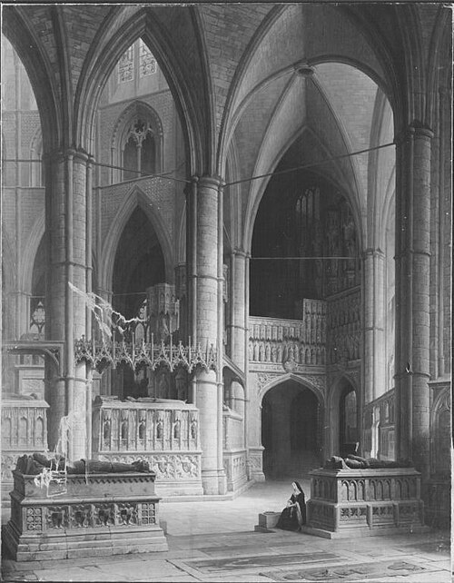 Im Chor der Westminster Abbey in London, 1849, Max Emanuel Ainmiller