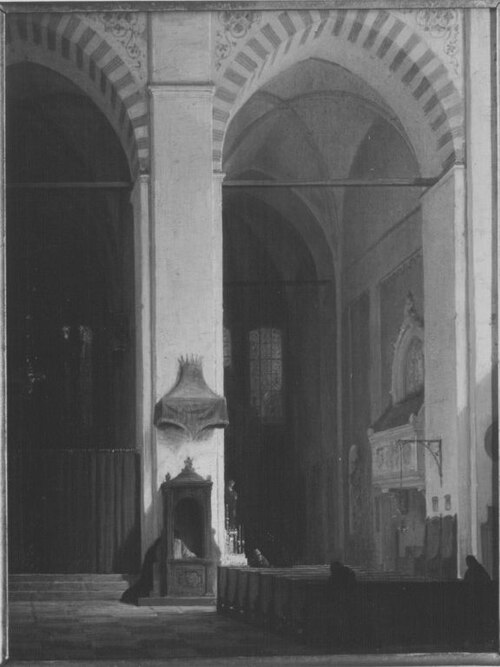 Inneres einer italienischen Kirche, 1855, Max Emanuel Ainmiller